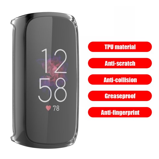 TPU Durable Cover Full Screen Protector Smart Watch Protective Film Anti-Scratch Guard for Fitbit Luxe Protector Shell