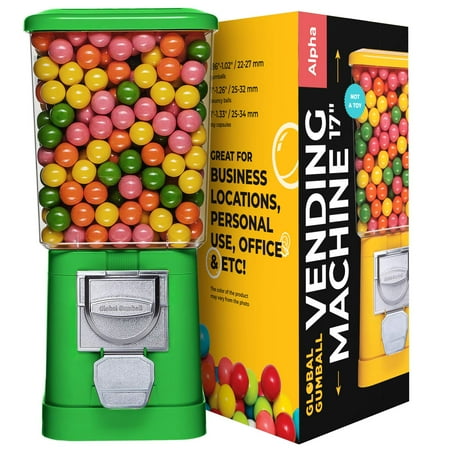 Gumball Machine - Green Home Vending Machine - Candy Dispenser - Bubble Gum Machine for Kids - Gum Ball Machine Without Stand