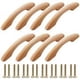 thumbnail image 1 of Set of 8 Wooden Furniture Handles 96mm Drawer Handles with Screws for Cabinet Door Dresser, 1 of 5