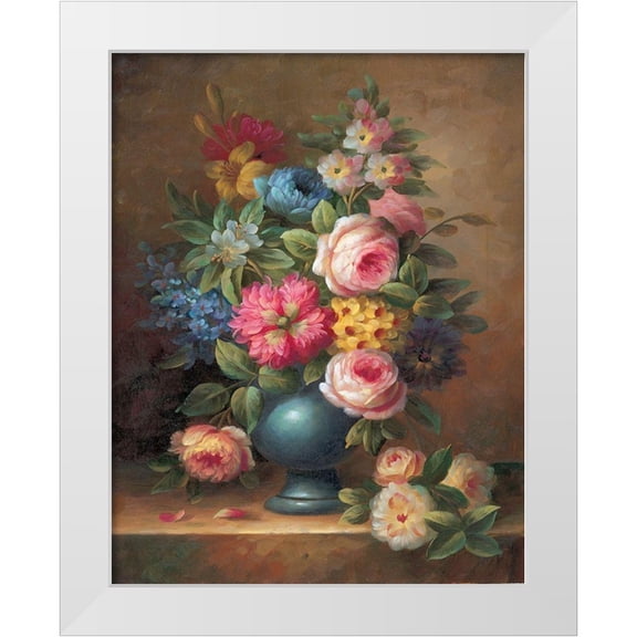Yves, Jacques 12x14 White Modern Wood Framed Museum Art Print Titled - Classic Bouquet II