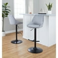 thumbnail image 2 of LumiSource Grey Corduroy, Black Metal Diana Adjustable Barstool - Set of 2, 2 of 5