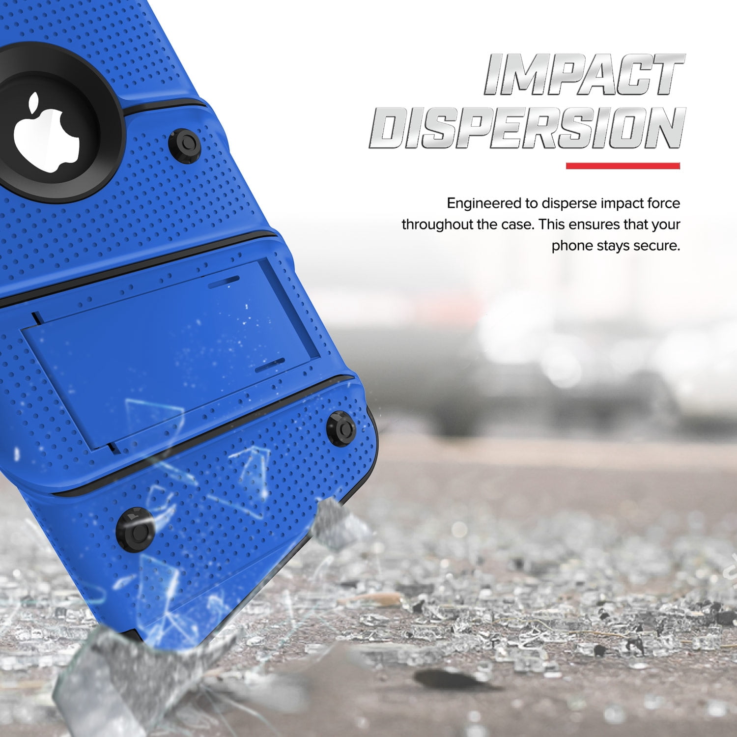 ZIZO Bolt Series for iPhone XR Case with Screen Protector Kickstand Holster Lanyard - Blue & Black