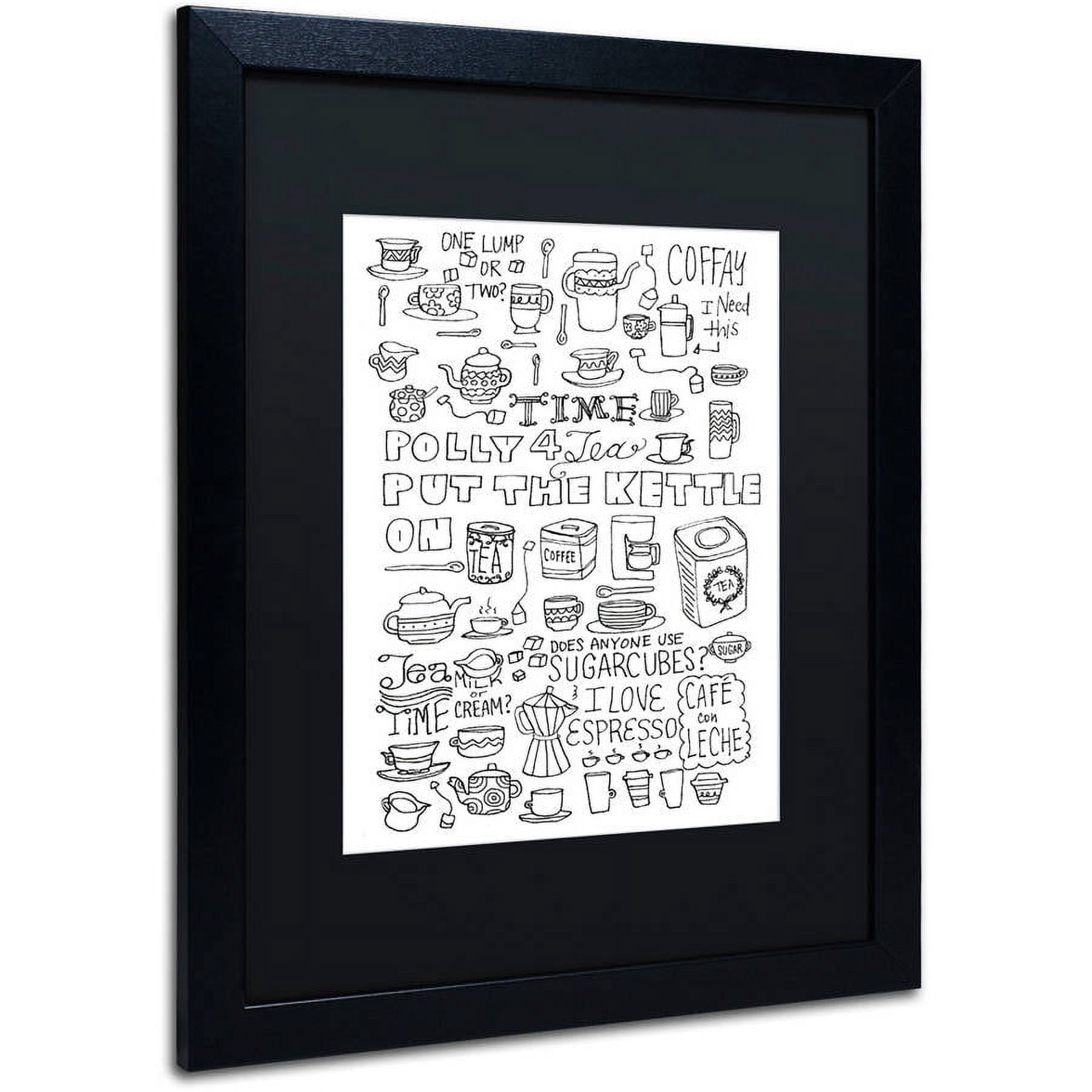 Trademark Fine Art "Put The Kettle On" Canvas Art by Elizabeth Caldwell, Black Matte, Black Frame