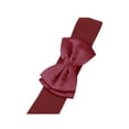 thumbnail image 3 of Cinturones elásticos de 2 piezas INSPIRE CHIC para mujer, con lazo, ancho de 2.4", elegante y lindo, para cinchar la cintura en vestidos de boda, talla 24 - 32", negro + rojo vino, 3 of 6
