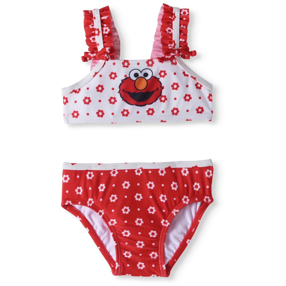 Sesame Street Seasame Street Elmo Baby Girl Ruffle Trim Bikini