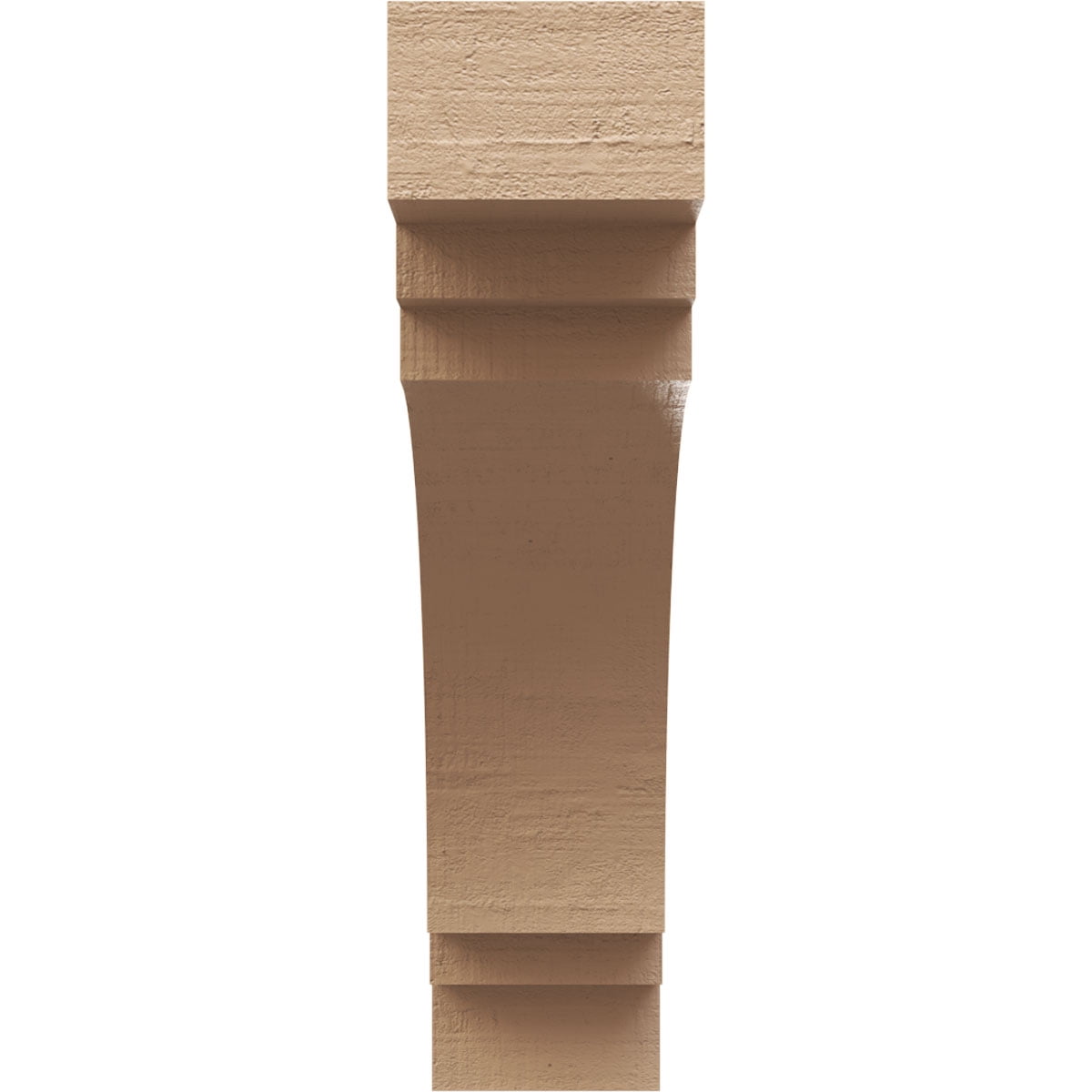 4"W x 16"D x 16"H Thin Pescadero Rough Cedar Woodgrain TimberThane Corbel, Primed Tan