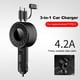thumbnail image 4 of 3 en 1 cargador de coche Micro USB cargador de teléfono para coche adaptador de corriente para Samsung iPhone, 4 of 9