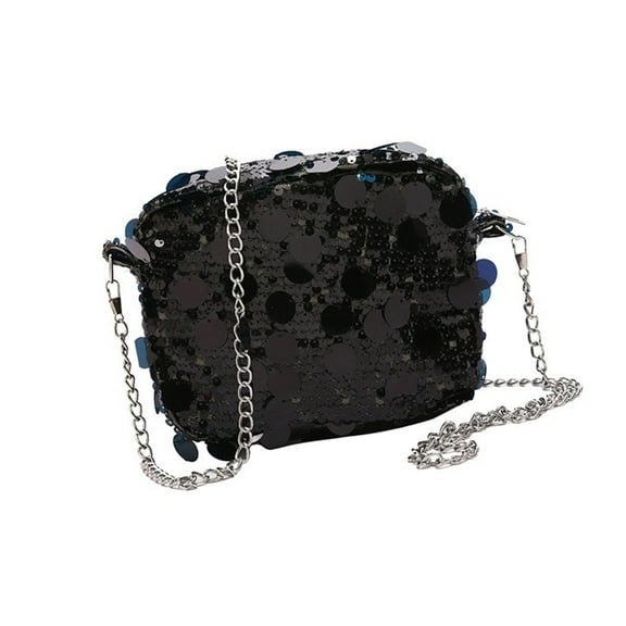Necvior Trendy Sequined Evening Bag Handbag Bag With Metal Chain For Women Party Purse
