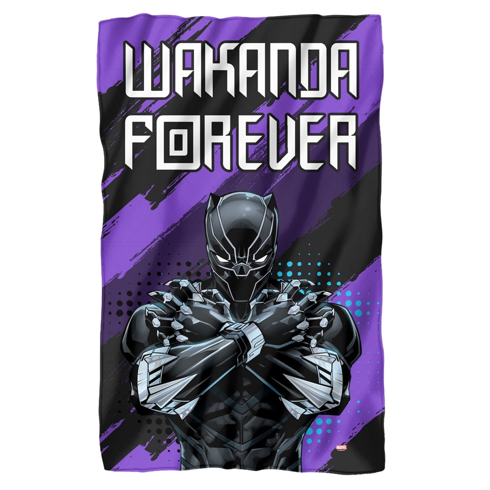 Marvel Black Panther Blanket, 36"x58", Wakanda Forever, Fleece Blanket