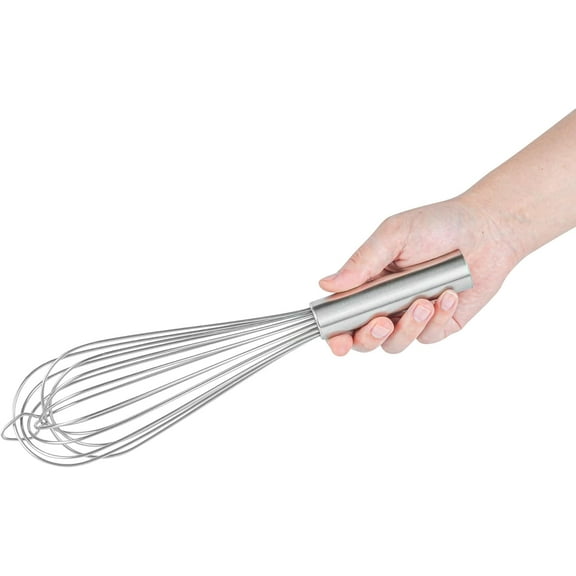 12" Baking Whisk,Stainless Steel Wire Whisk Ideal For Beating Eggs,Blending Sauces,Mixing Batter