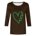 thumbnail image 3 of NuoCaiYun St. Patrick'S Day 3/4 Sleeve T-Shirt for Ladies Round Neck Three Quarter Sleeve Loose Winter Clothes, 3 of 5
