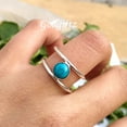thumbnail image 3 of Blue Turquoise Gemstone Ring, 925 Solid Sterling Silver Jewelry, Handmade Ring, Engagement Ring, Statement Ring, Wedding jewelry For Her, 3 of 10