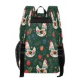 thumbnail image 3 of Large Clear PVC Backpack Heavy Duty See Through Backpack for Adults Work Travel, Dark Green Floral Hen Printed 12L, 3 of 8