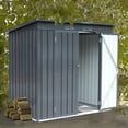 thumbnail image 3 of LZBEITEM Steel Outdoor Storage Shed, 68.11" x 70.7" x 45.27", Black, 3 of 6