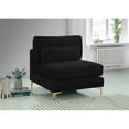 thumbnail image 3 of Meridian Furniture Julia Black Velvet Modular Armless Chair, 3 of 7