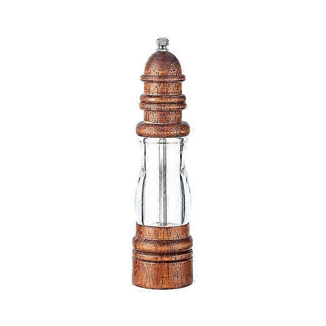 Pepper Mill,Wooden with Adjustable Ceramic Rotor - High Volume Peppercorn Salt Mill,8 Inches Tall