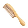 thumbnail image 1 of Peine de sándalo verde natural de dientes finos - Mano de obra exquisita Mango suave y suave - Peine de pelo hecho a mano sin estática (STY1), 1 of 5