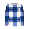 thumbnail image 5 of Ashirexll Womens Long Sleeve Shirts Casual Winter Tops Plaid Button Down V-Neck Pullover Blouse Loose, 5 of 7