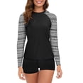 thumbnail image 1 of Traje de baño de dos piezas para mujer Bouanq 2024, tankini, traje de baño de manga larga con protección UV, pantalones cortos para niño, camiseta de baño, 1 of 4