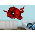 thumbnail image 2 of VWAQ Octopus Vinyl Wall Decal Mural Decor Octopus Tentacles Stickers Ocean Animal Wall Art - OCW2 (Red, 24" H X 36" W), 2 of 2