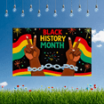 thumbnail image 4 of Colorful Black History Month Themed Banner with Raised Fist and Cuffed Hands Elements Background Backdrop for Celebrations Events Party Decorations Community Gatherings Educational Programs, 4 of 7