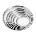 thumbnail image 4 of Stainless Steel Round Serving Tray - Heavy-Duty Baking and Serving Pan for Pizza, Cake, and Roasting - Silver D, 4 of 8