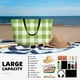 thumbnail image 5 of Easygdp White Green Plaid Bolsa de Viaje de Playa de Gran Capacidad, Bolsa Tote Perfecta para la Playa, Escapadas de Fin de Semana y Viajes, 5 of 7