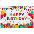 thumbnail image 3 of Colorful Happy Birthday Banner with Balloons Gifts and Confetti Background Party Decoration Backdrop Photography Props for Birthday Party Celebrations Decorations Event Supplies, 3 of 8