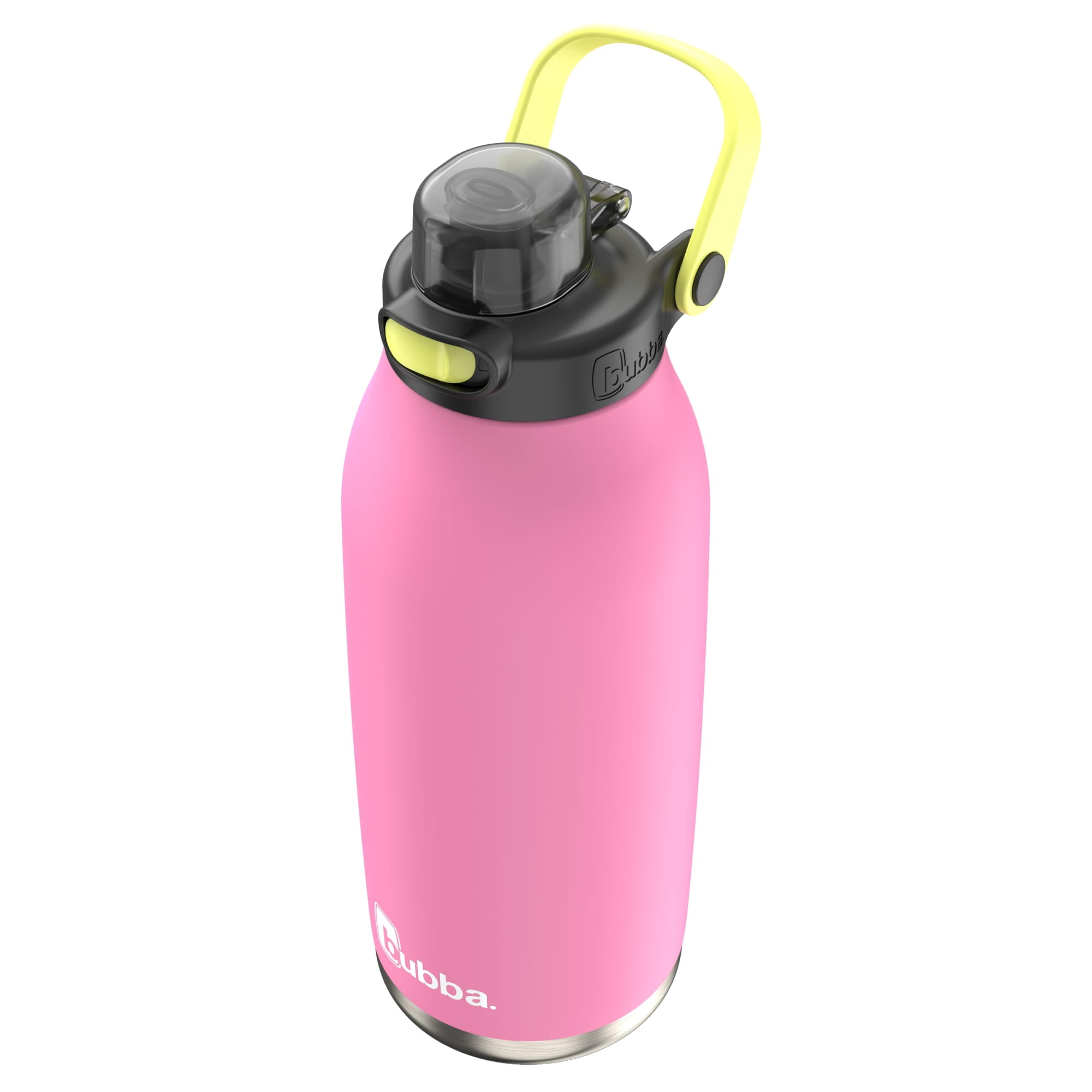 Bubba Radiant Vacuum-Insulated 40 oz Bundle of 2 - Black & Pink - Stainless Steel Water Bottles with Push Button & Pop Up Straw 2 Count