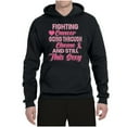 thumbnail image 2 of Wild Bobby, Fighting Cancer And Still Sexy, Breast Cancer Awareness, Unisex Graphic Hoodie Sweatshirt, Black, Small, 2 of 5