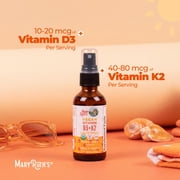 MaryRuth's Vitamin D3 + K2 Liquid Spray, Bone Support, Heart Health, USDA Organic, Sugar-Free, Gluten-Free, Vegan, 1 fl oz