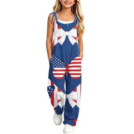 XXWXYD Girls Floral Sleeveless Jumpsuits Casual Adjustable Strap Summer Overalls with Pockets for Vacation Beach Wear Girl Beach Jumpsuit Sleeveless
