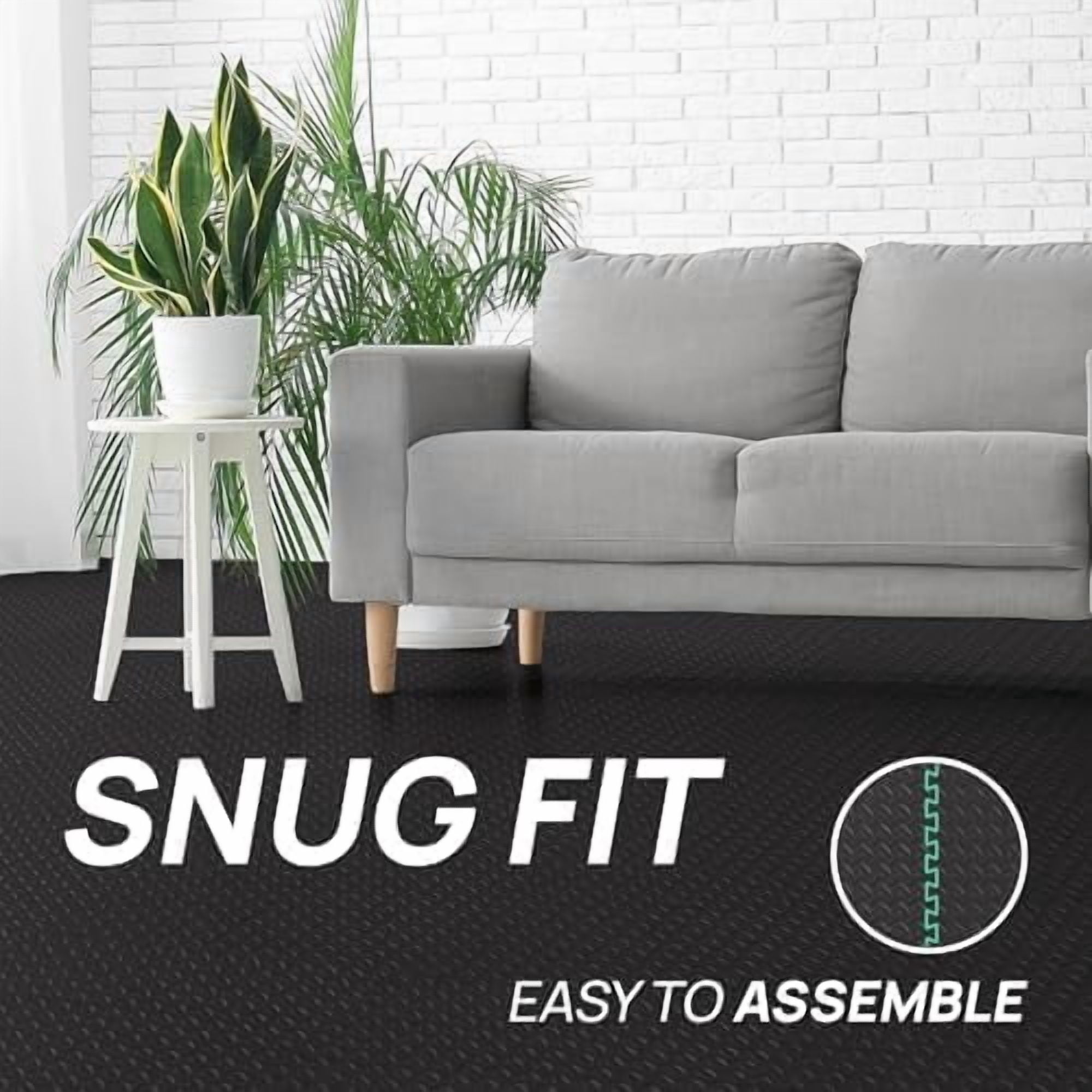 24SQFT-120SQFT Puzzle Exercise Mat for Home Gym, EVA Interlocking Foam Floor Tiles with Border for Workout Equipment Black,D. 7/16" Thick, 120SQFT