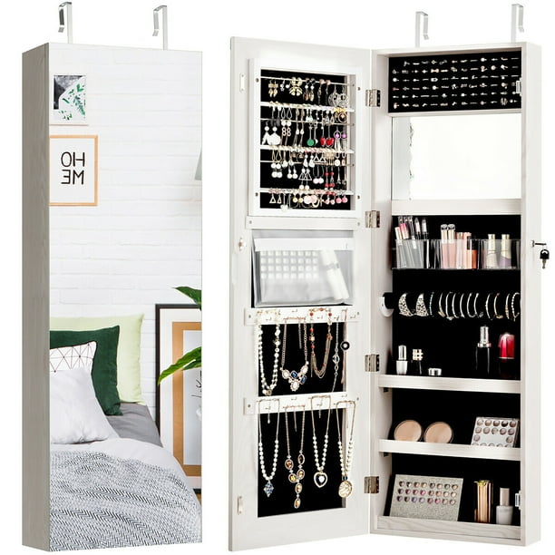 Goplus Wall And Door Mounted Jewelry Box Cabinet Lockable Storage Organizer With Frameless Mirror Com - Wall Mount Mirror Jewelry Box Goplus Wall And Door Mounted Jewelry Box Cabinet Lockable Storage Organizer With Frameless Mirror Com - Wall Mount Mirror Jewelry Box