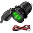 thumbnail image 1 of Cigarette Lighter Socket for Car, Boat, Motorcycle, Atv, Mobile Home, Cigarette Lighter, Socket, 12 V, Waterproof Plug, Green Light, 1 of 7