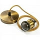thumbnail image 1 of Lámpara colgante de metal Lámpara colgante Casquillos de lámpara E27 con casquillo de lámpara de cable Casquillo de suspensión de techo trenzado de bronce ajustable de 90 cm para iluminación de techo, 1 of 5