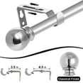 thumbnail image 6 of WIDYANA Silver Curtain Rods for Window 30 to 48 inches Adjustable 1 inch Diameter with Brackets, 6 of 7