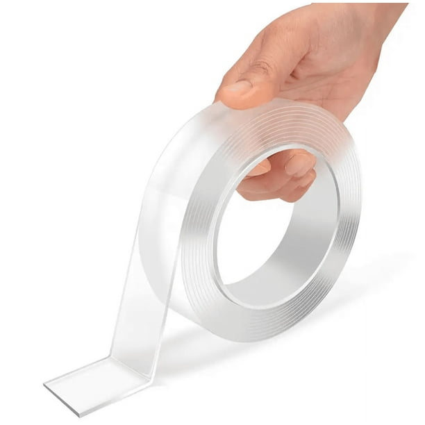 Nano Tape, Multifuncional, 5 mts Cinta de Doble Cara Magica, Cinta Transparente de Gel, Cinta Adhesiva Reutilizable Lavable para el Hogar 