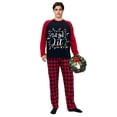 thumbnail image 5 of LuLiaMenton Christmas Pajamas, Let's Get Lit Print, Red Plaid Matching PJs, Plus Sizes, 9-10Y-Kid, 5 of 6