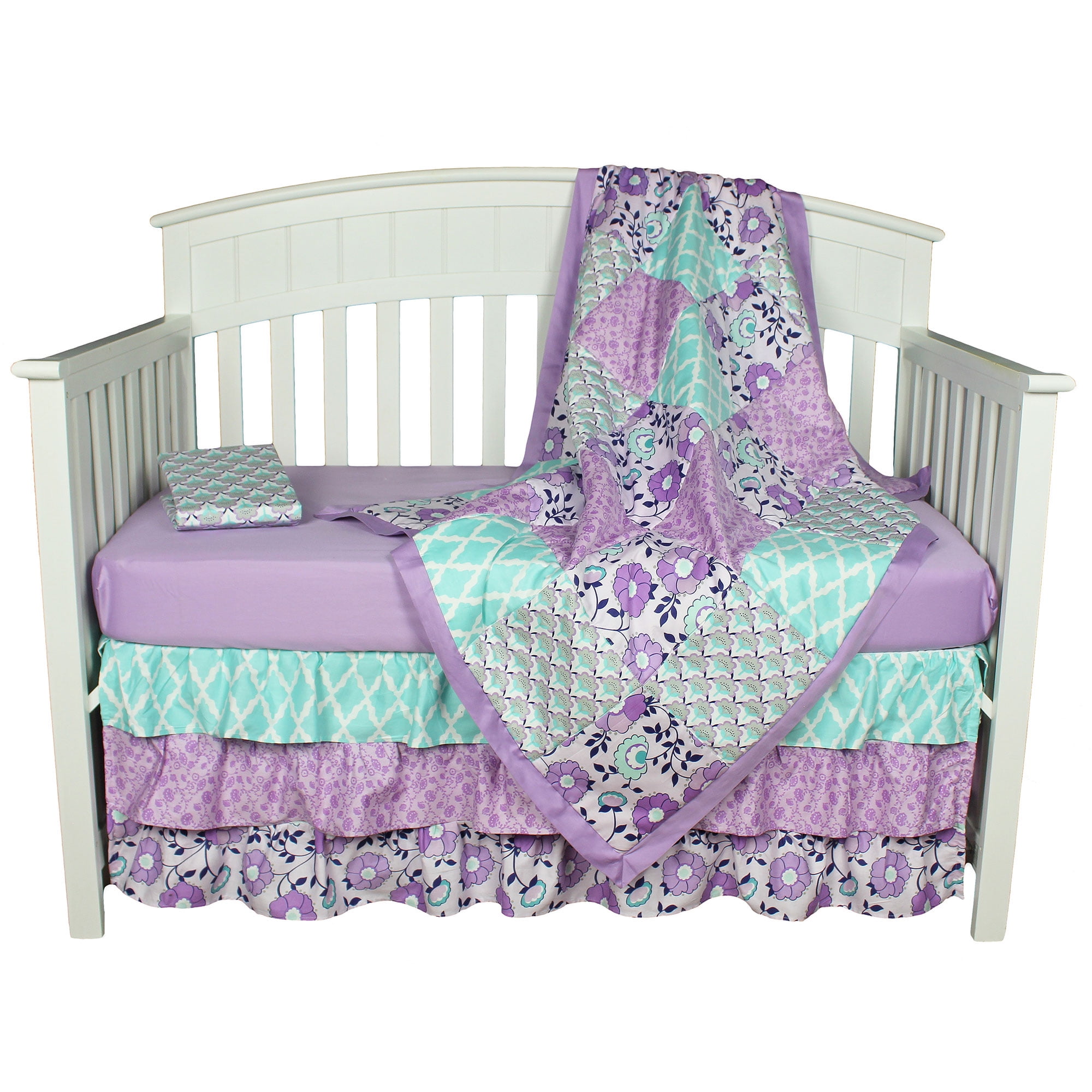 lavender floral crib bedding