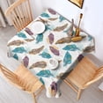 thumbnail image 2 of White Boho Tribal Feathers Pattern Square Tablecloth,Waterproof Square Table Cover,Wipeable Spillproof Washable Table Cover for Home Kitchen Party Decor 52"x52"(132x132cm), 2 of 6