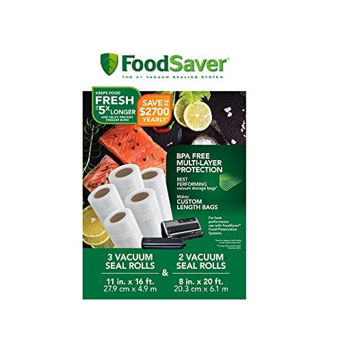 Details about   FoodVacBags 8/11"X20' Rolls for FoodSaver Embossed Universal Vacuum Sealer Bags 