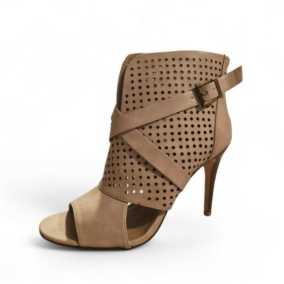 Sahara Tan Peep-Toe Bootie
