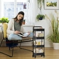 thumbnail image 2 of XINQIHANG Storage Trolley,Mobile Bookshelf Cart-Multi Tiers Slide Out Bathroom Storage with Wheels for Laundry Room, Bedroom, Living Room, 2 of 7