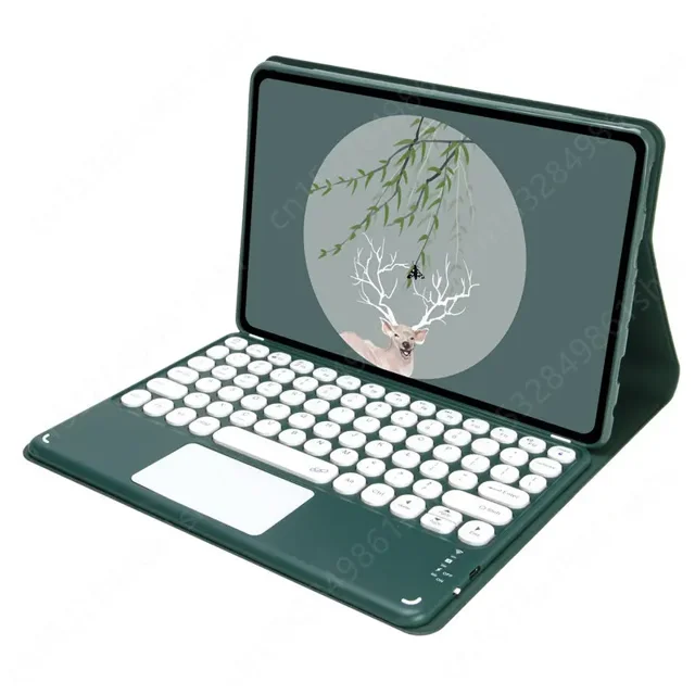 Touchpad Keyboard for Honor Pad 9 12.1 inch Tablet Case Keyboard Teclado Cover For Honor Pad 9 Case HEY2-W19 W09 Keboard Case green German(QWERTY)