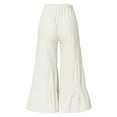 thumbnail image 7 of Arlun,Women's Wide Leg Flowy Pants Oversized Elastic Waisted Drawstring Loose Fit Ruffle Trousers Lightweight Comfortable Solid Color Lounge Pant for Daily Wear White XL, 7 of 7