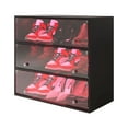 Aukfa Shoe Organizer Storage Tier Wood Shoe Box w/ LED APP