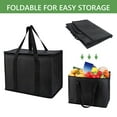 thumbnail image 4 of Tripumer 2 Pack Insulated Reusable Grocery Bag Food Delivery Bag 16 x 10 x 13 inch Collapsible Cooler Bag Washable Heavy Duty Large Size Stands Upright Keep Cold Black, 4 of 10