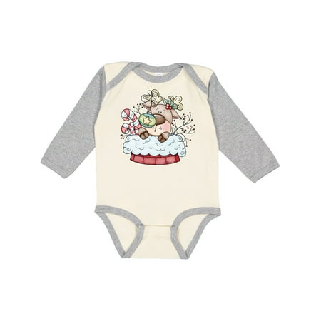 

Inktastic Christmas Chimney Reindeer Gift Baby Boy or Baby Girl Long Sleeve Bodysuit