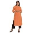 thumbnail image 1 of Moomaya Blouses Unies pour Femmes Kurti Ethnique Indienne Kurta Décontractée en Coton, 1 of 7